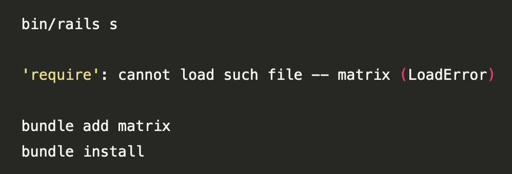 cannot load such file matrix LoadError