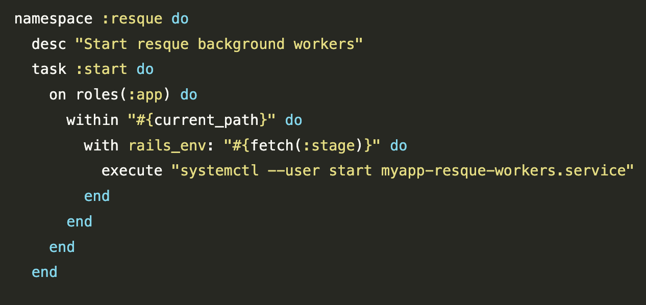 Control Resque through Capistrano using systemd